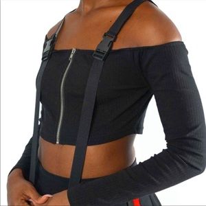 Waisted Buckle Crop Top Size Medium